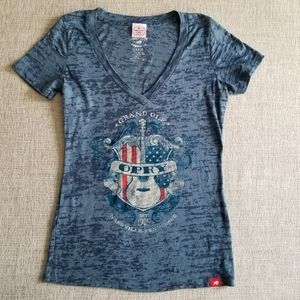 Grand Ole Opry Blue Burnout Fitted T-Shirt